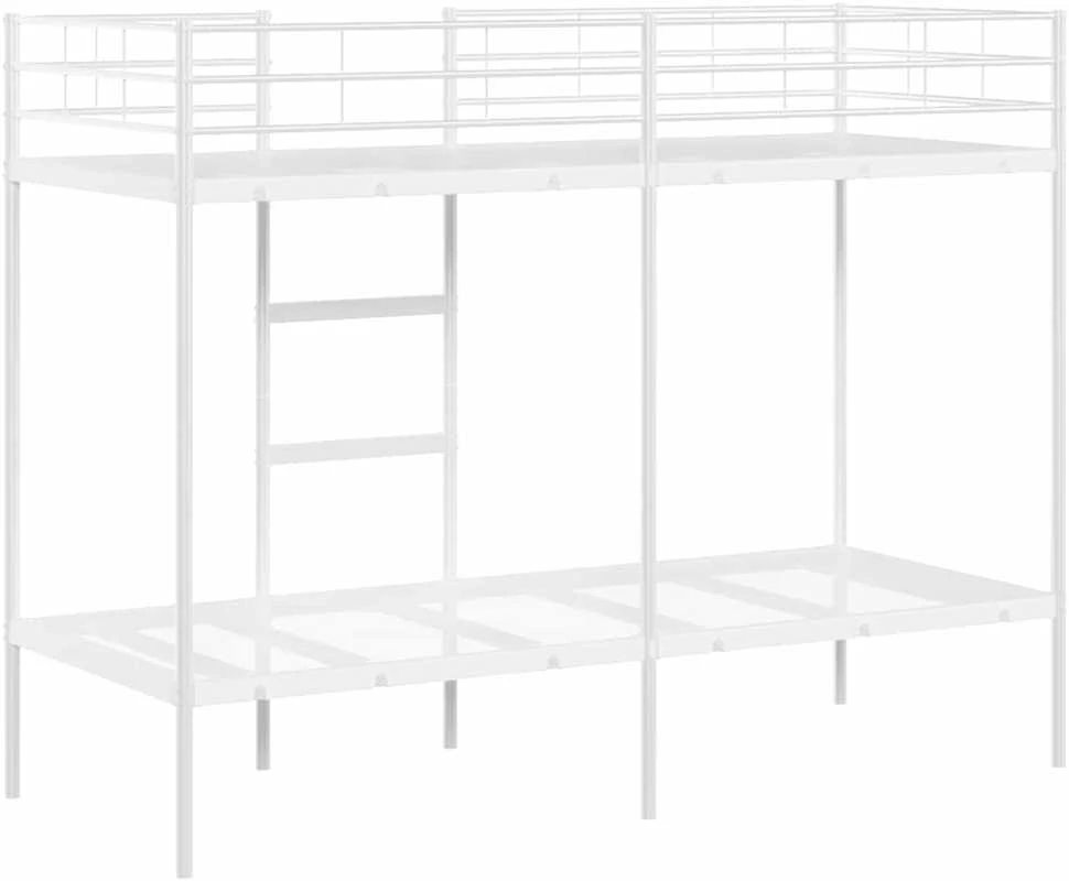 Dviaukštė lova be čiužinio Balta 80x200 cm Plienas