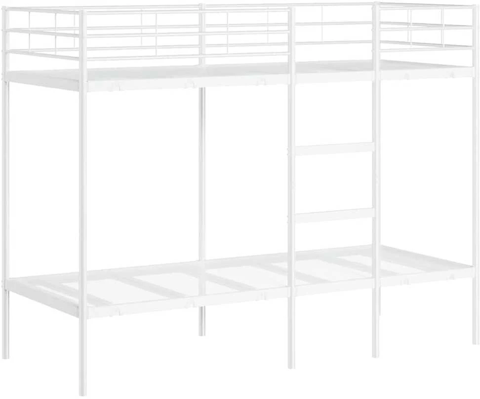 Dviaukštė lova be čiužinio Balta 80x200 cm Plienas