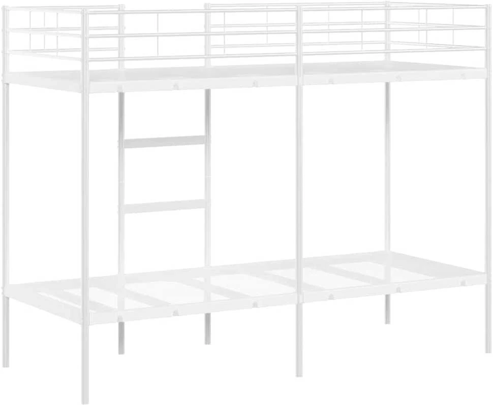 Dviaukštė lova be čiužinio Balta 80x200 cm Plienas