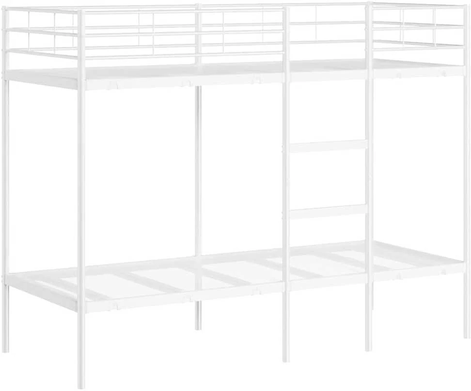 Dviaukštė lova be čiužinio Balta 80x200 cm Plienas