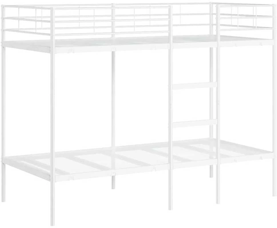Dviaukštė lova be čiužinio Balta 90x200 cm Plienas
