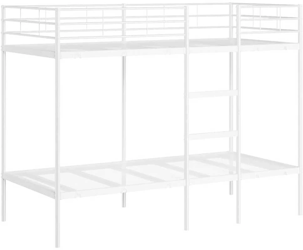 Dviaukštė lova be čiužinio Balta 90x200 cm Plienas