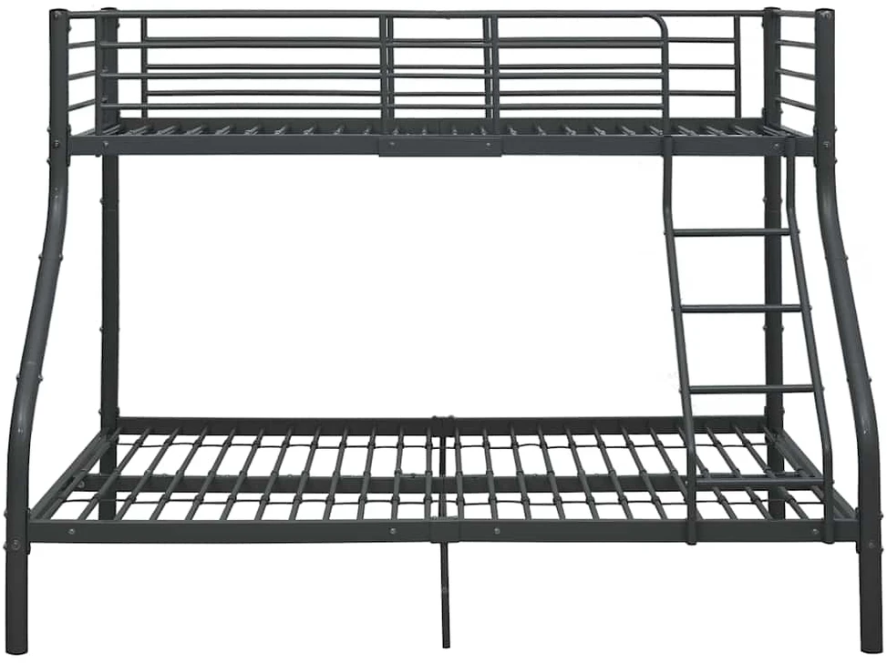 Dviaukštės lovos rėmas, juodas, 140x200cm/90x200cm, metalas