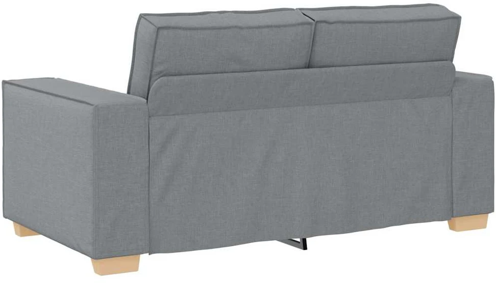 Sofa Dviejų dalių sofos komplektas su pagalvėlėmis, šviesiai pilkas audinys