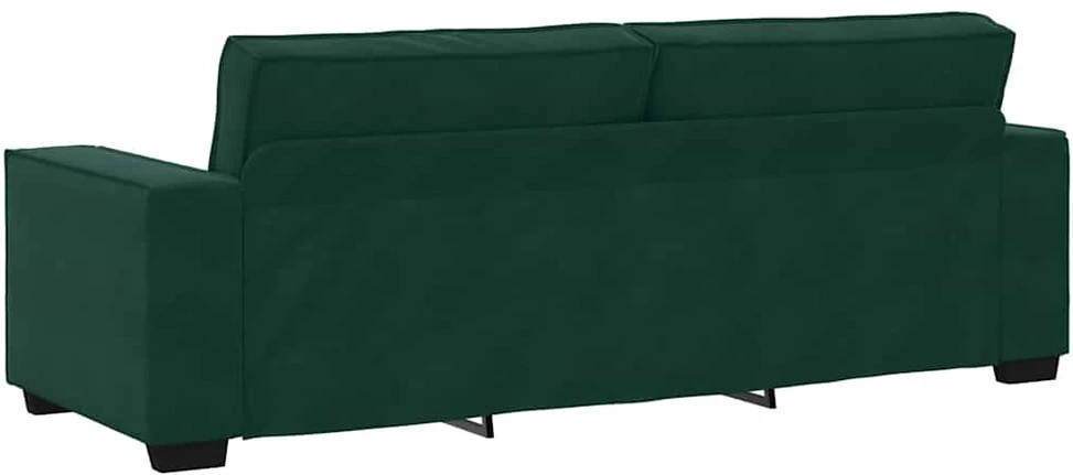 Sofa Dviejų dalių sofos komplektas su pagalvėlėmis, tamsiai žalias, aksomas