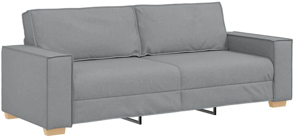 Sofa Dviejų dalių sofos komplektas su pagalvėlėmis, šviesiai pilkas audinys