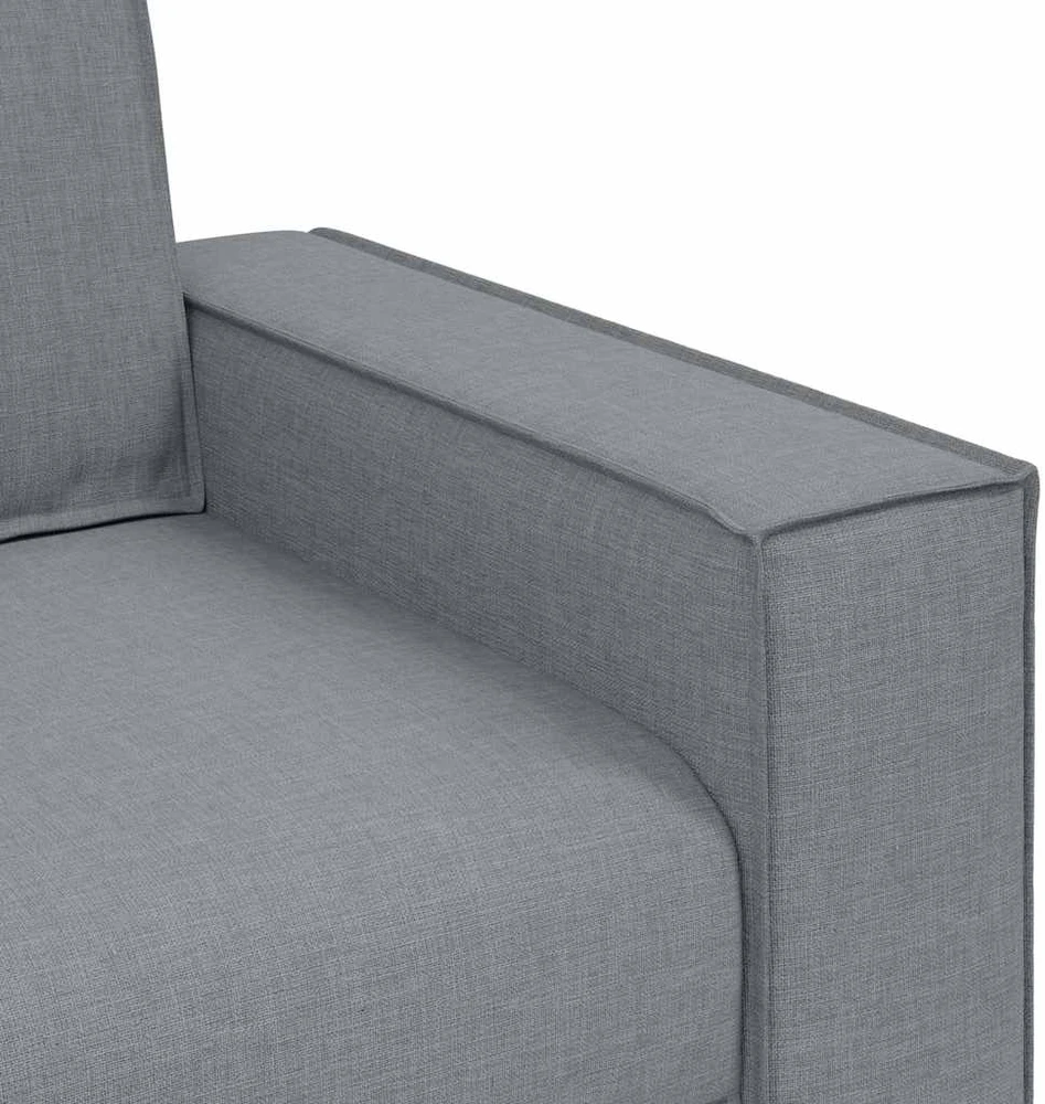 Sofa Dviejų dalių sofos komplektas su pagalvėlėmis, šviesiai pilkas audinys
