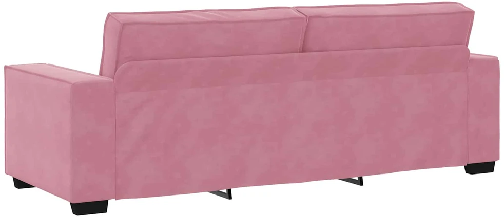 Sofa Dviejų dalių sofos komplektas su pagalvėlėmis, rožinis aksomas