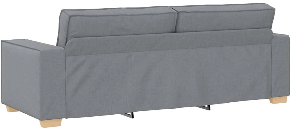 Sofa Dviejų dalių sofos komplektas su pagalvėlėmis, šviesiai pilkas audinys
