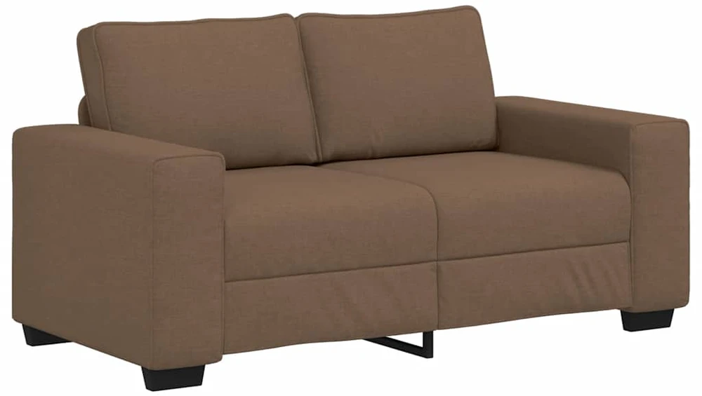 Sofa Dviejų dalių sofos komplektas su pagalvėlėmis, rudas audinys