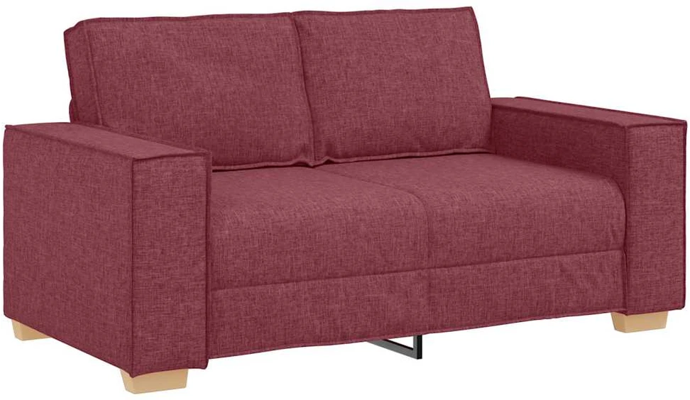 Sofa Dviejų dalių sofos komplektas su pagalvėlėmis, vyno raudonumo audinys
