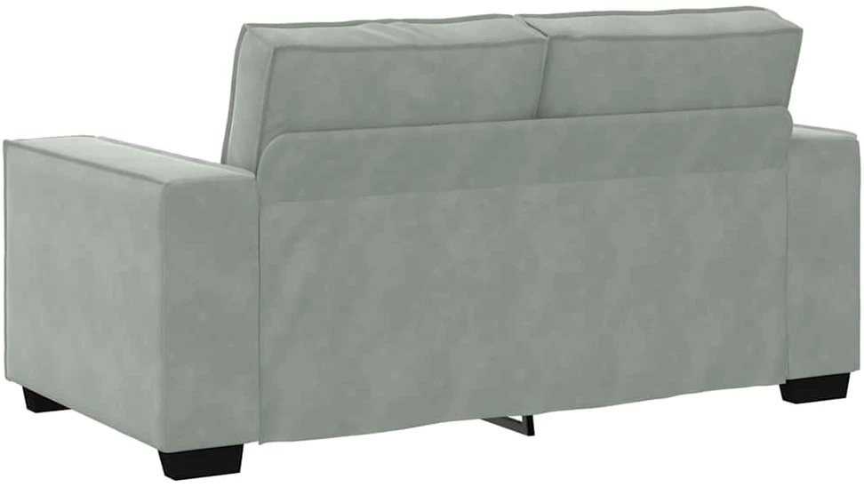 Sofa Dviejų dalių sofos komplektas su pagalvėlėmis, šviesiai pilkas aksomas