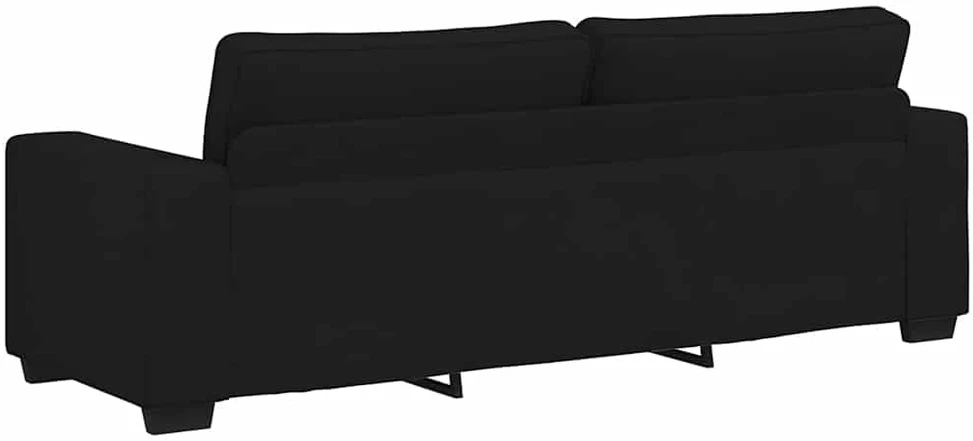 Sofa Dviejų dalių sofos komplektas su pagalvėlėmis, juodas audinys