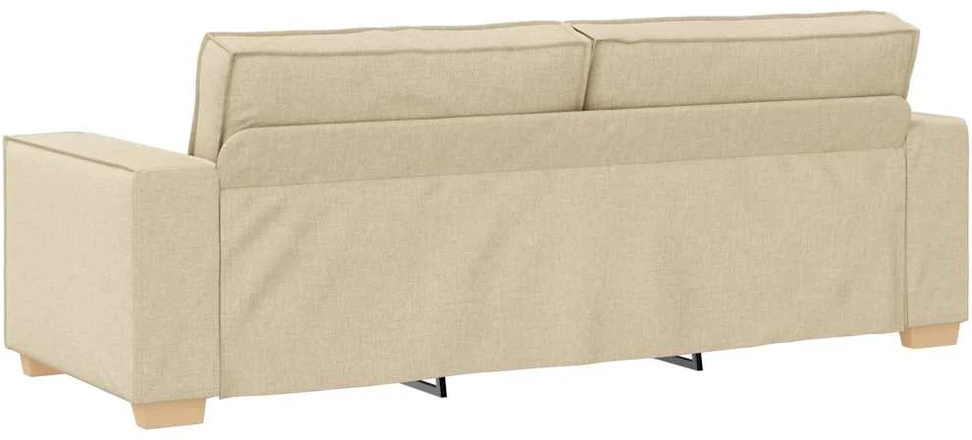 Sofa Dviejų dalių sofos komplektas su pagalvėlėmis, kreminės spalvos audinys