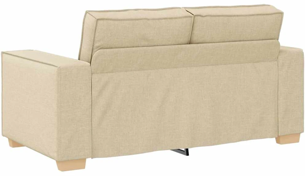 Sofa Dviejų dalių sofos komplektas su pagalvėlėmis, kreminės spalvos audinys