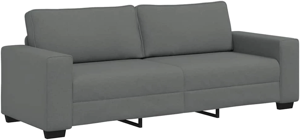 Sofa Dviejų dalių sofos komplektas su pagalvėlėmis, tamsiai pilkas audinys