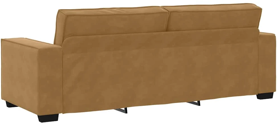 Sofa Dviejų dalių sofos komplektas su pagalvėlėmis, rudas aksomas