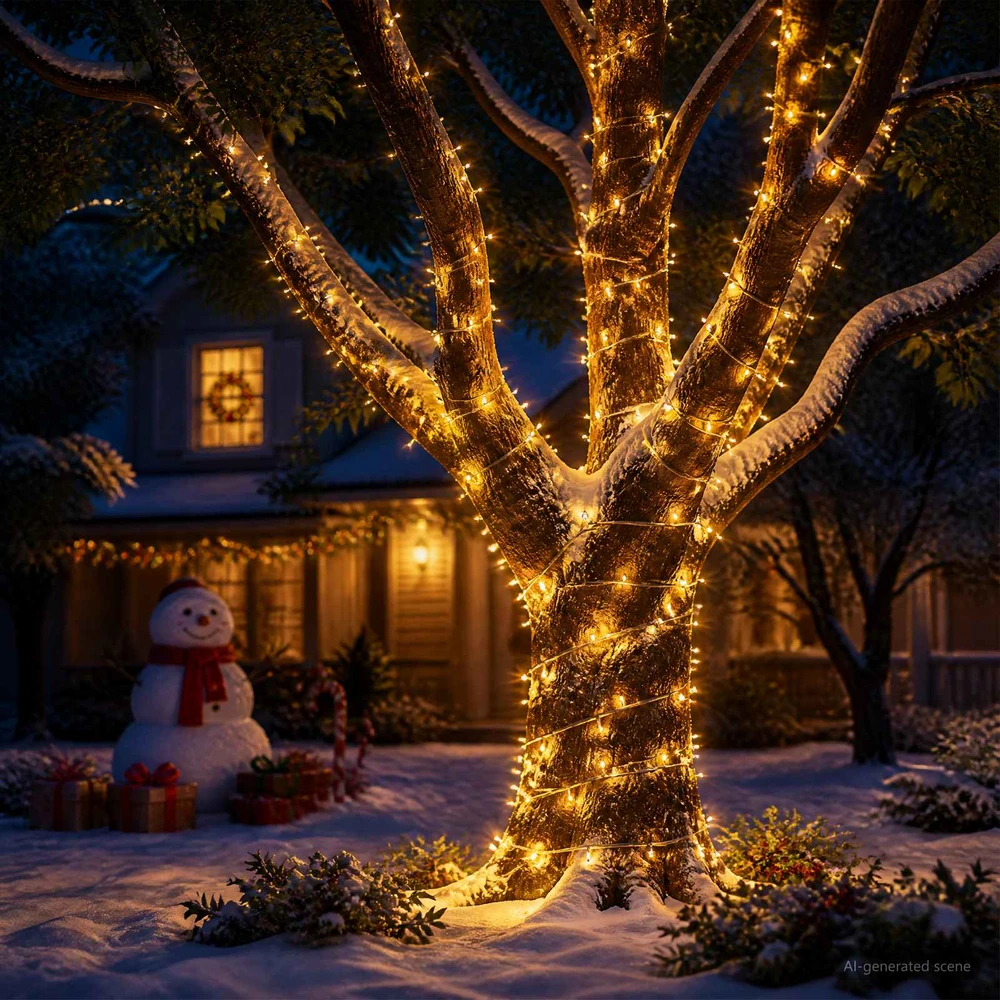 Dviejų spalvų režimo kalėdinės girliandos 1000 LED