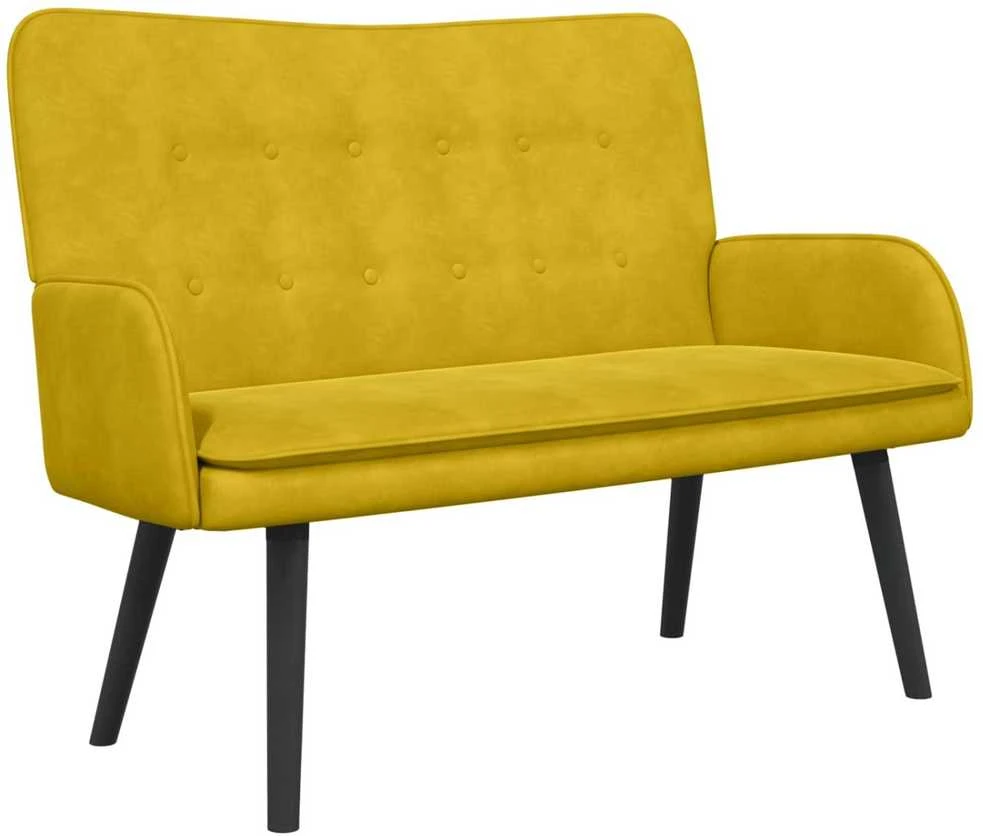 Dvitaškė sofa Geltona 115 x 61 x 87 cm Aksomas