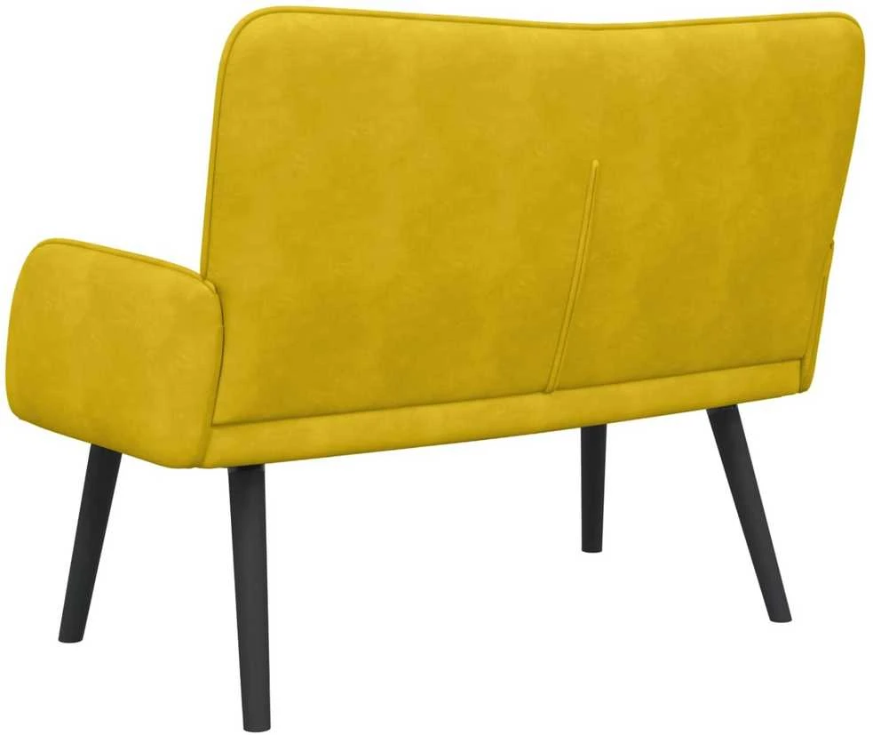 Dvitaškė sofa Geltona 115 x 61 x 87 cm Aksomas