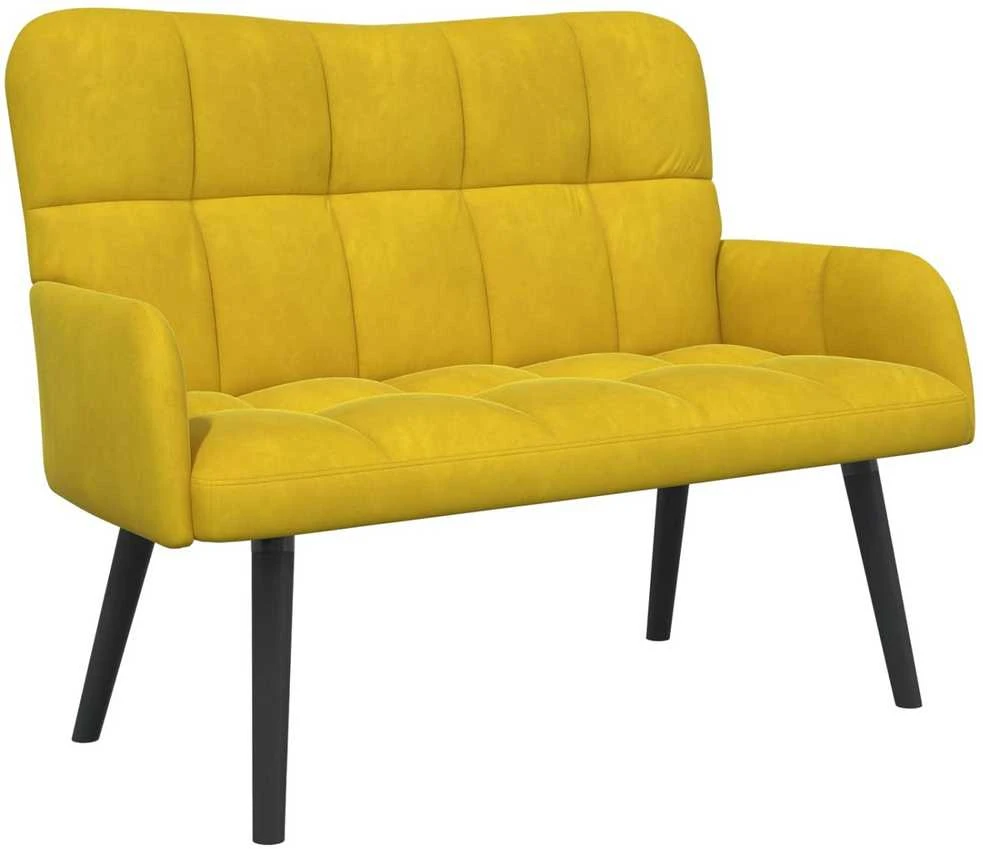 Dvitaškė sofa Geltona 115 x 61 x 87 cm Aksomas