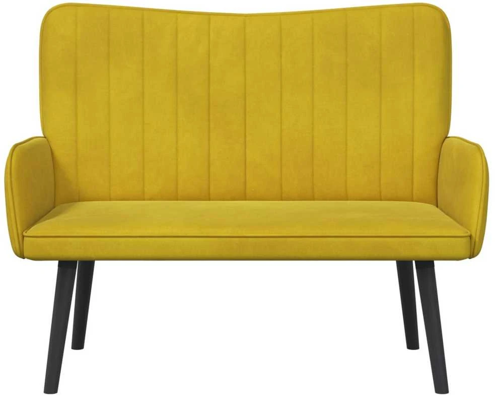 Dvitaškė sofa Geltona 115 x 61 x 87 cm Aksomas
