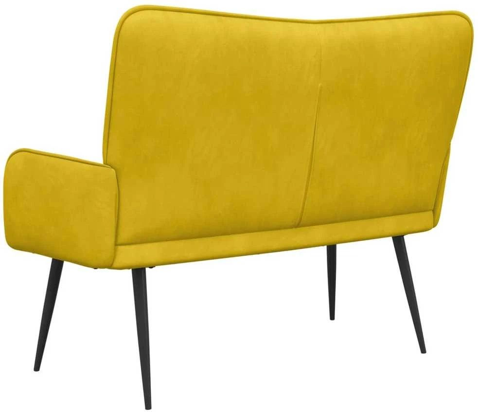 Dvitaškė sofa Geltona 115 x 61 x 87 cm Aksomas