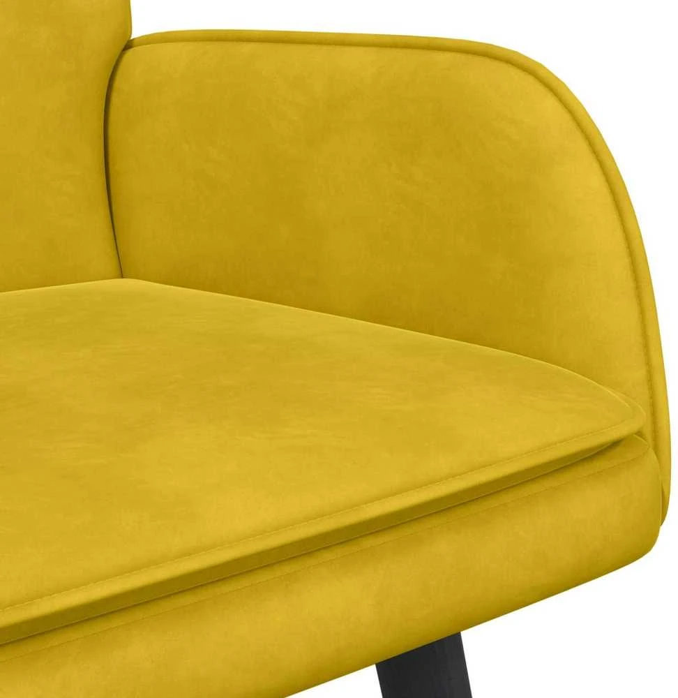 Dvitaškė sofa Geltona 115 x 61 x 87 cm Aksomas