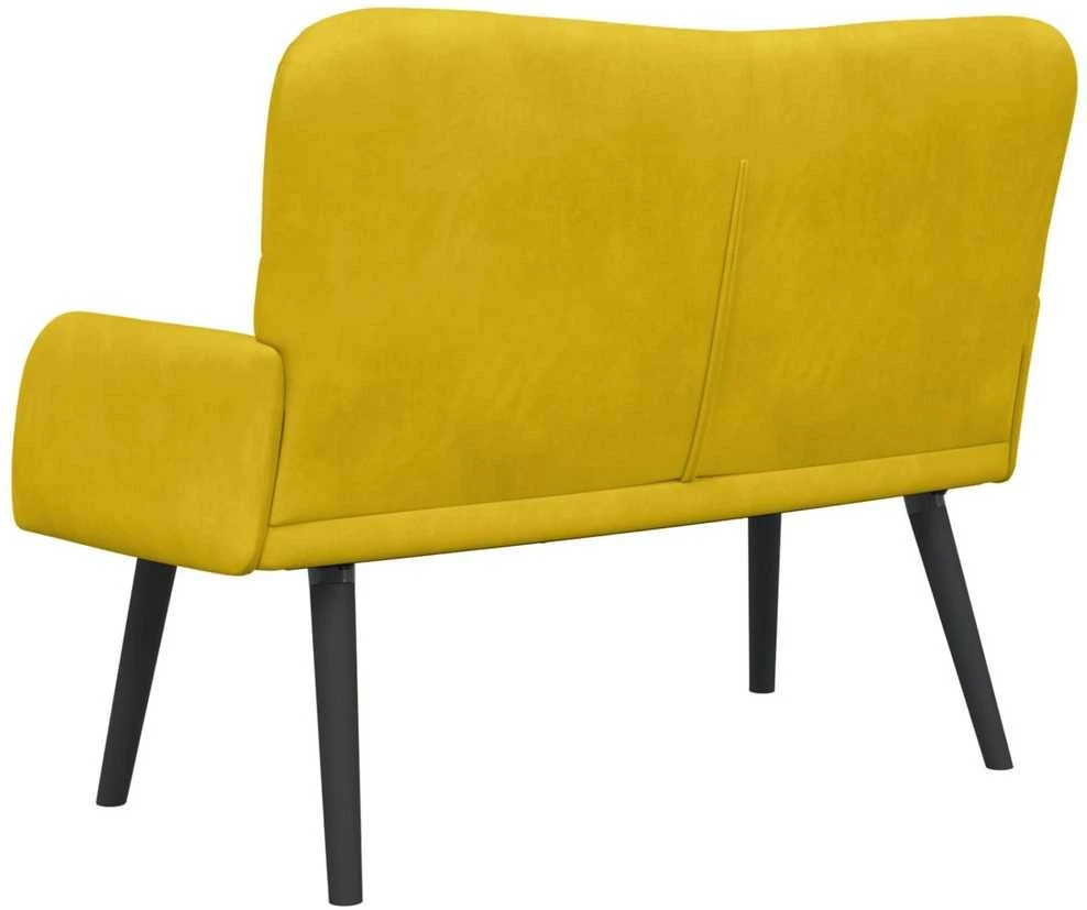 Dvitaškė sofa Geltona 115 x 61 x 87 cm Aksomas