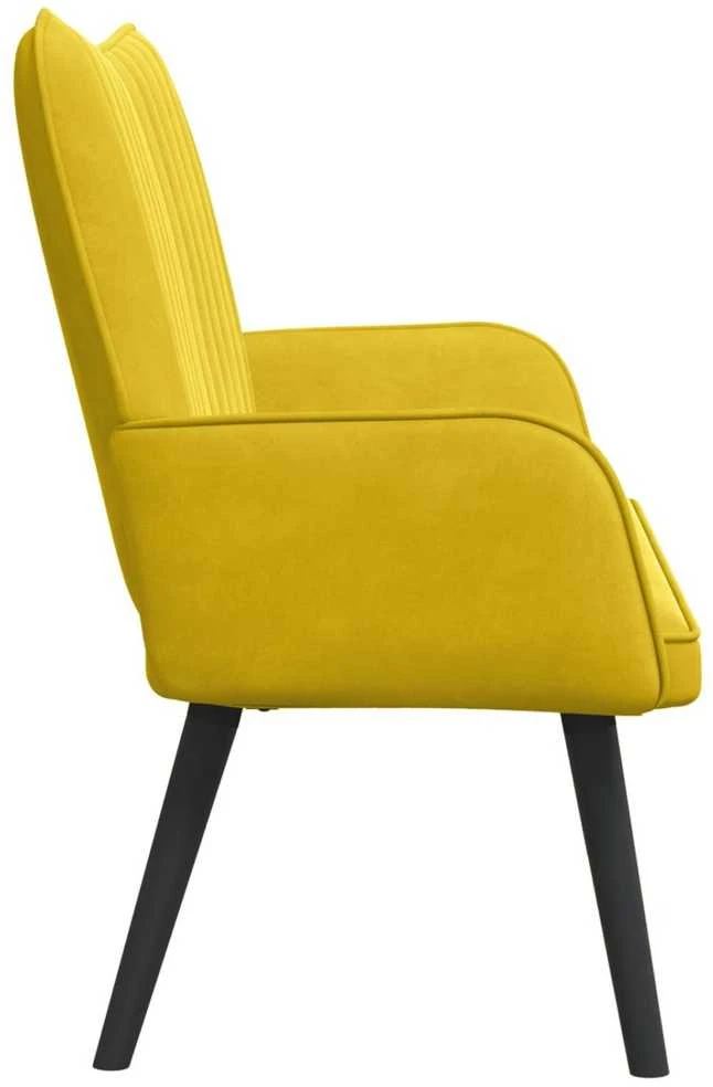 Dvitaškė sofa Geltona 115 x 61 x 87 cm Aksomas