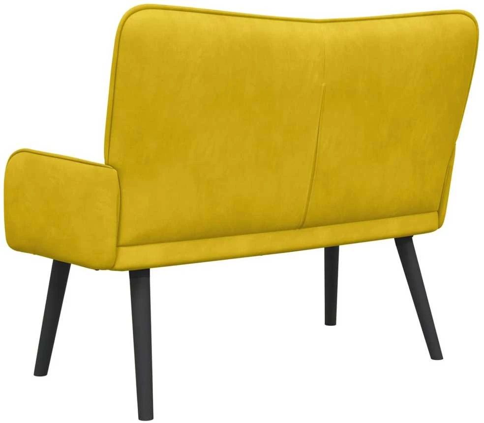 Dvitaškė sofa Geltona 115 x 61 x 87 cm Aksomas