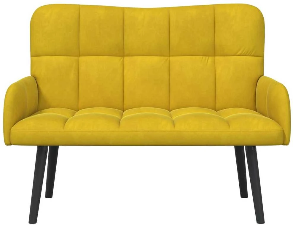 Dvitaškė sofa Geltona 115 x 61 x 87 cm Aksomas