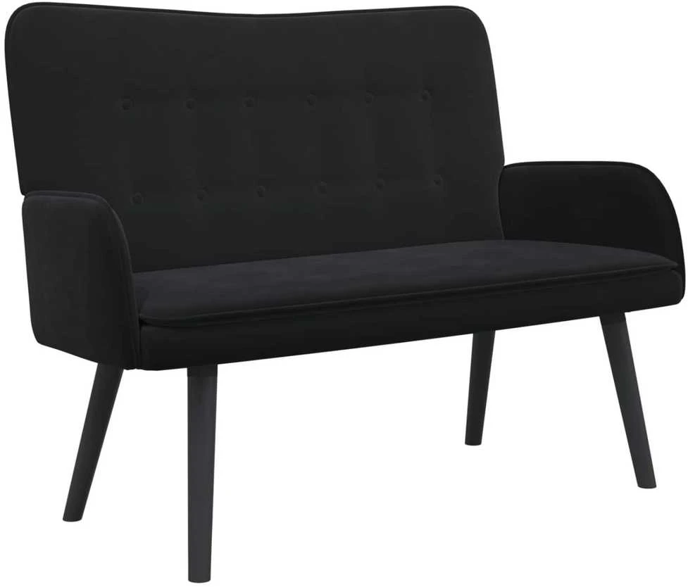 Dvitaškė sofa Juoda 115 x 61 x 87 cm Aksomas