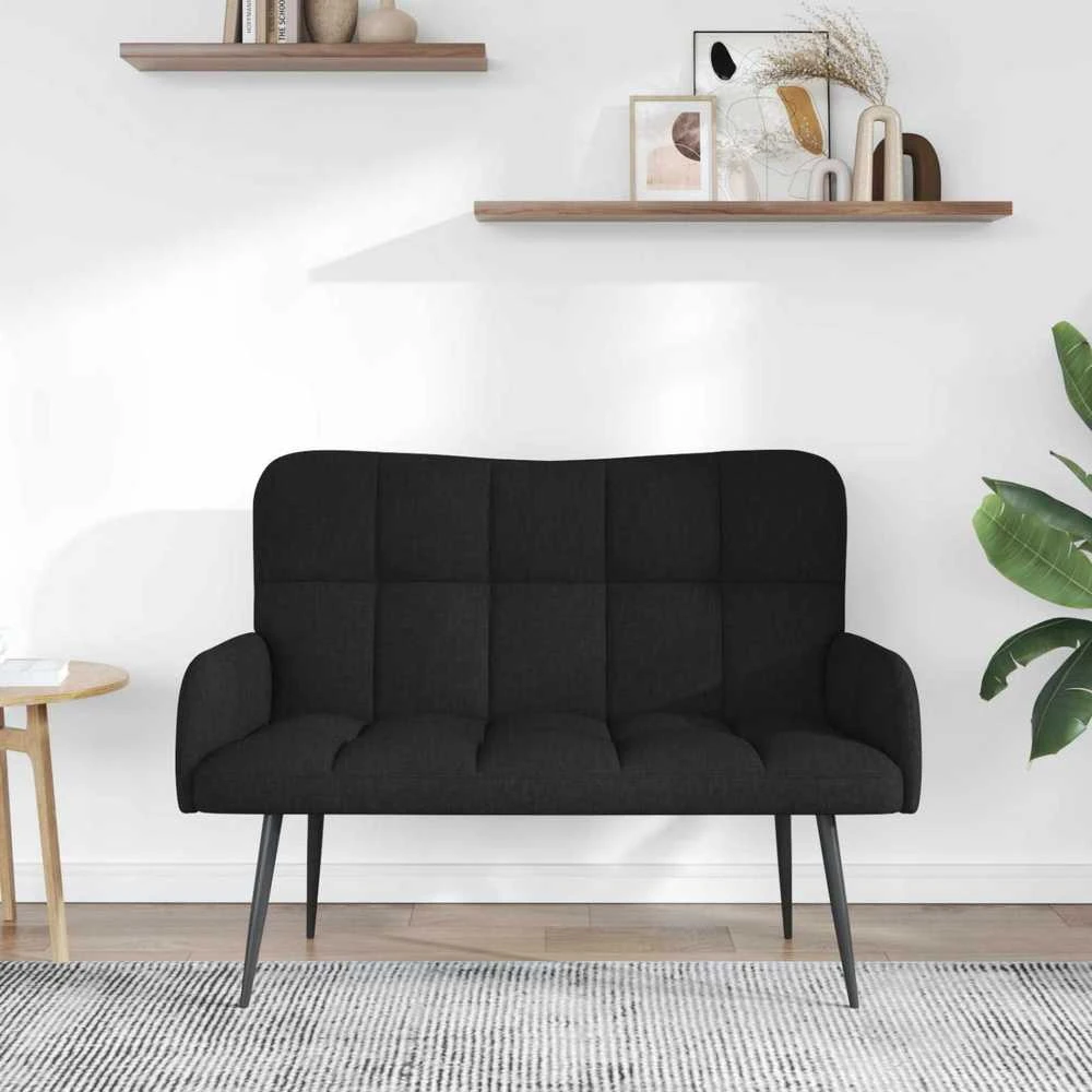 Dvitaškė sofa Juoda 115 x 61 x 87 cm Audinys