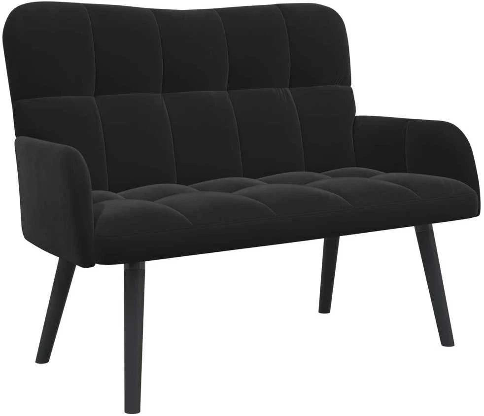 Dvitaškė sofa Juoda 115 x 61 x 87 cm Aksomas