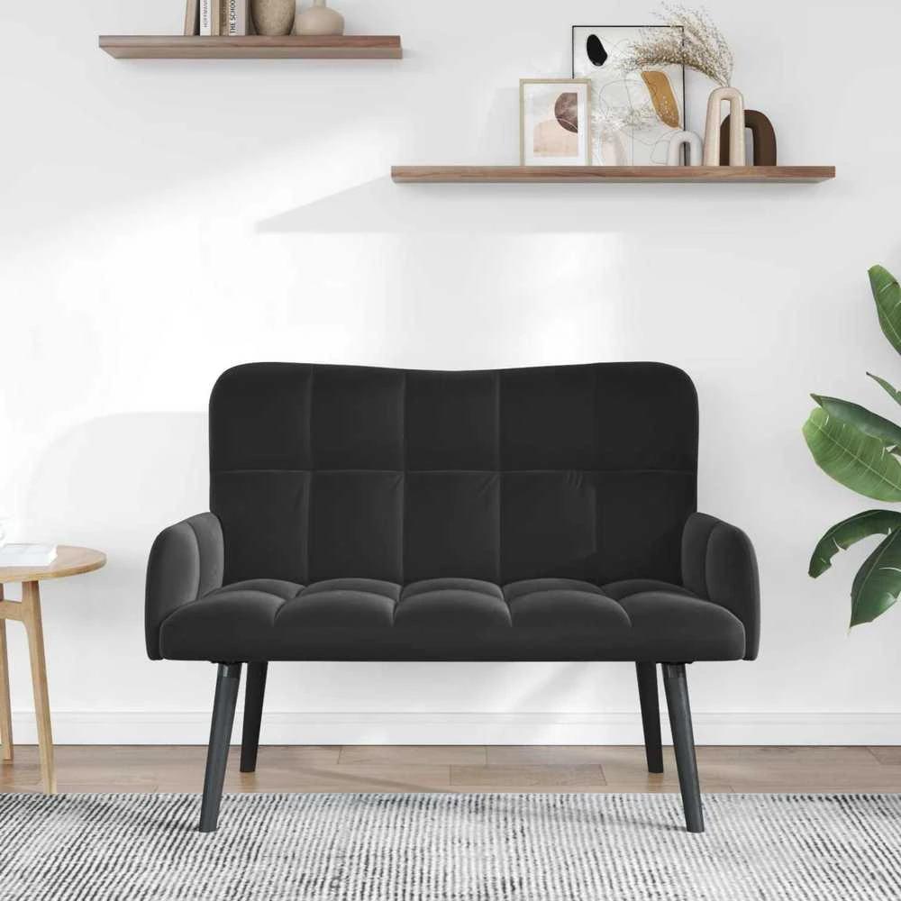 Dvitaškė sofa Juoda 115 x 61 x 87 cm Aksomas