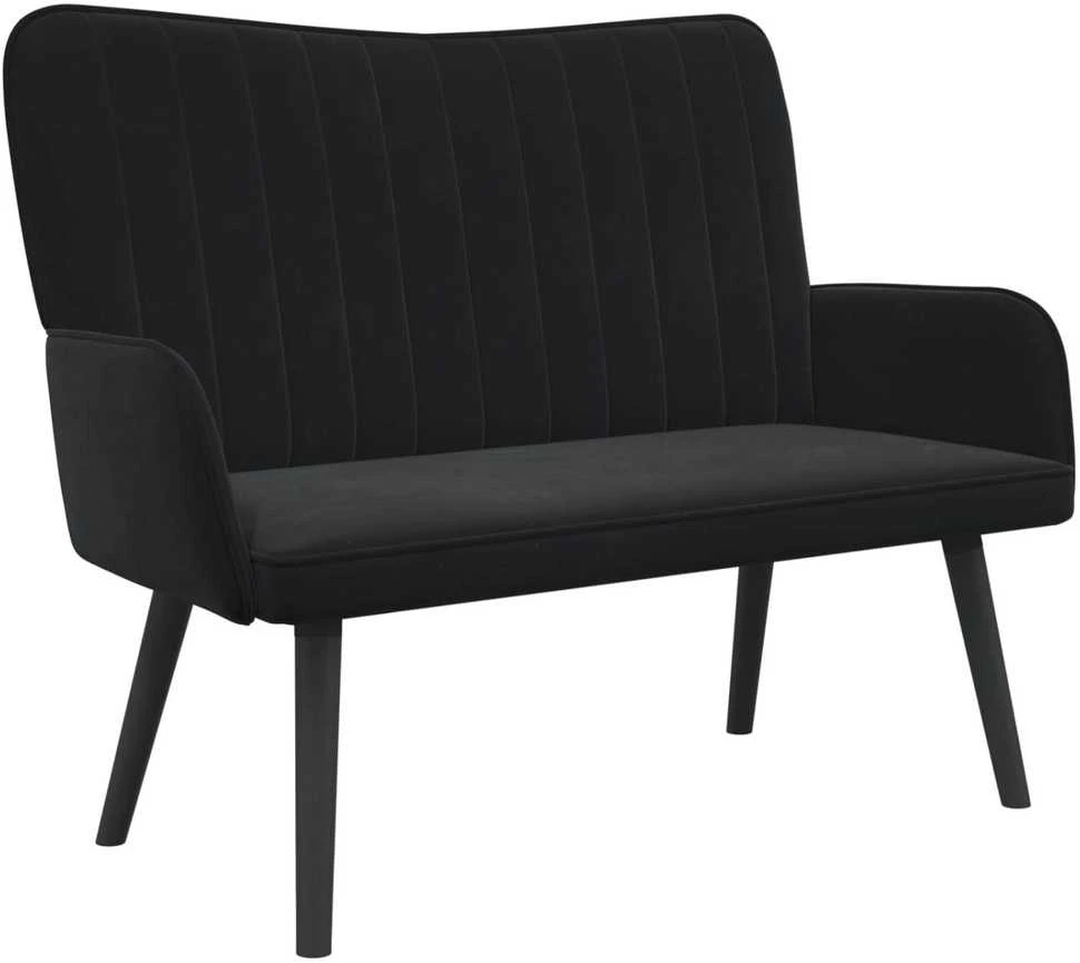 Dvitaškė sofa Juoda 115 x 61 x 87 cm Aksomas