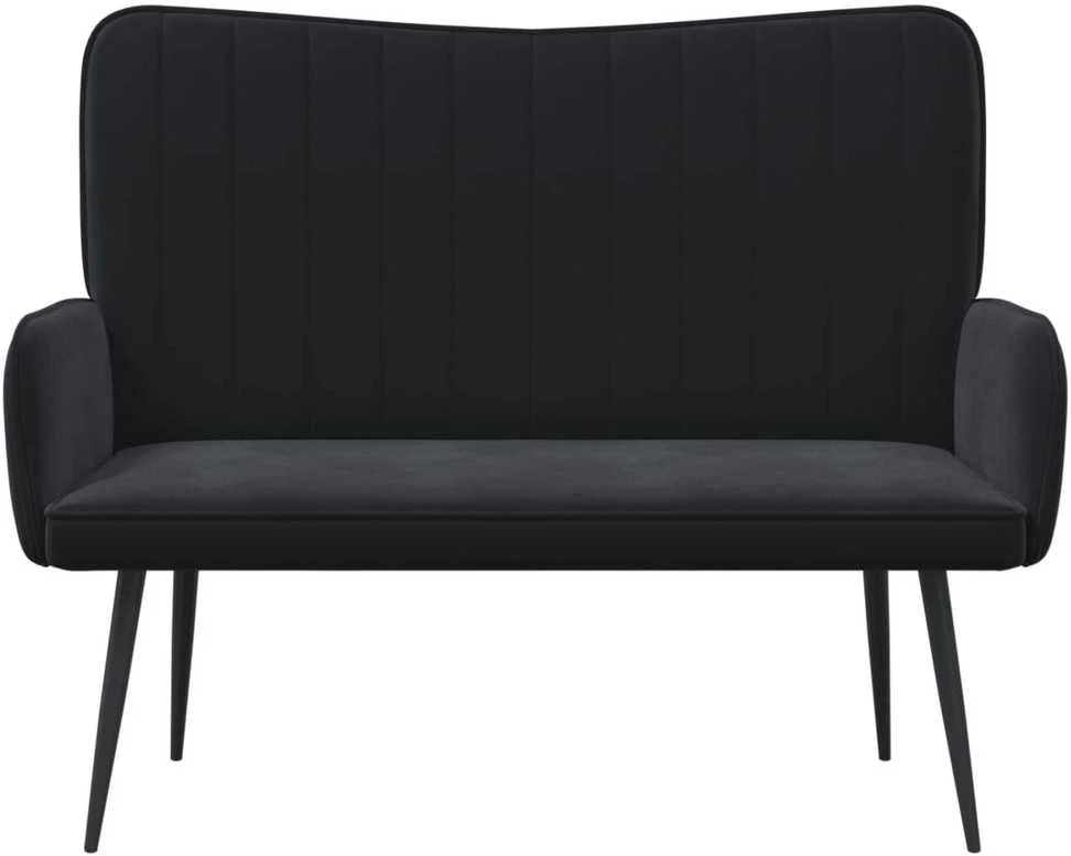 Dvitaškė sofa Juoda 115 x 61 x 87 cm Aksomas