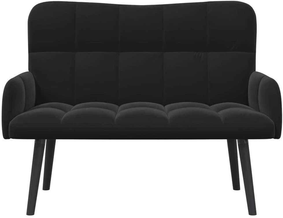 Dvitaškė sofa Juoda 115 x 61 x 87 cm Aksomas