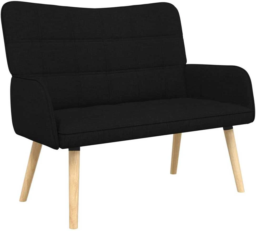 Dvitaškė sofa Juoda 115 x 61 x 87 cm Audinys