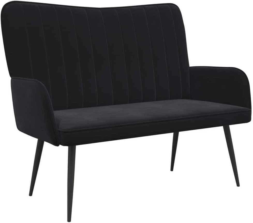 Dvitaškė sofa Juoda 115 x 61 x 87 cm Aksomas