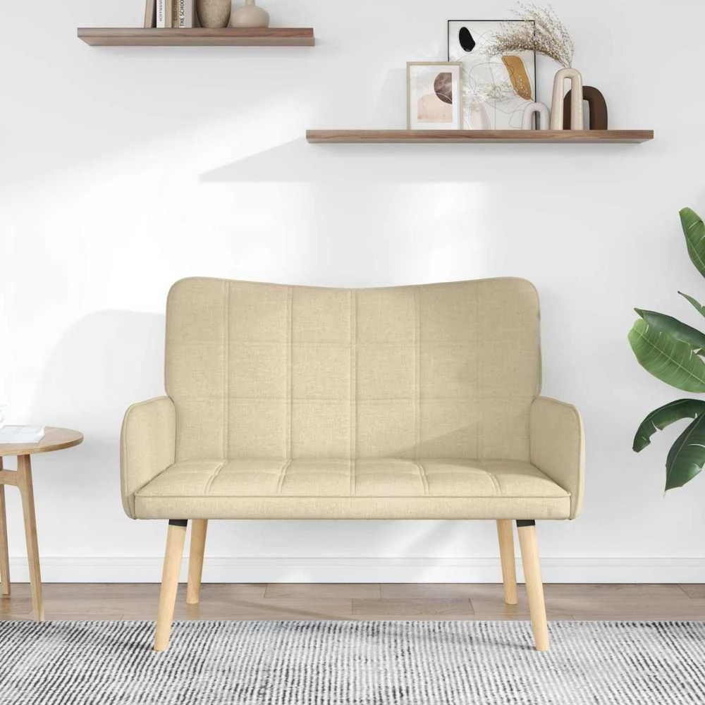Dvitaškė sofa Kreminė 115 x 61 x 87 cm Audinys