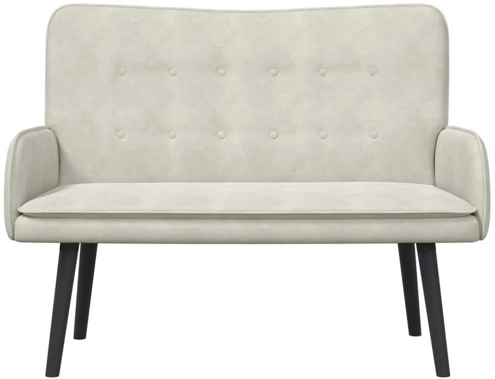 Dvitaškė sofa Kreminė 115 x 61 x 87 cm Aksomas
