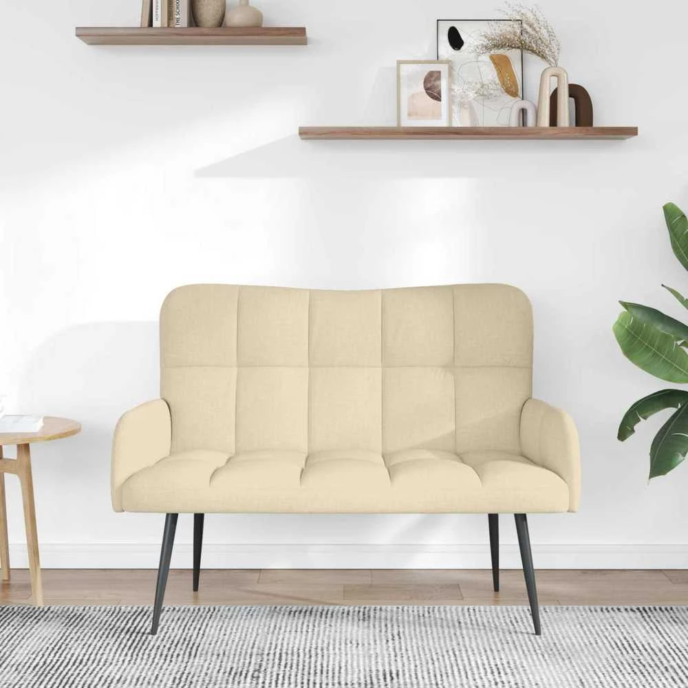Dvitaškė sofa Kreminė 115 x 61 x 87 cm Audinys