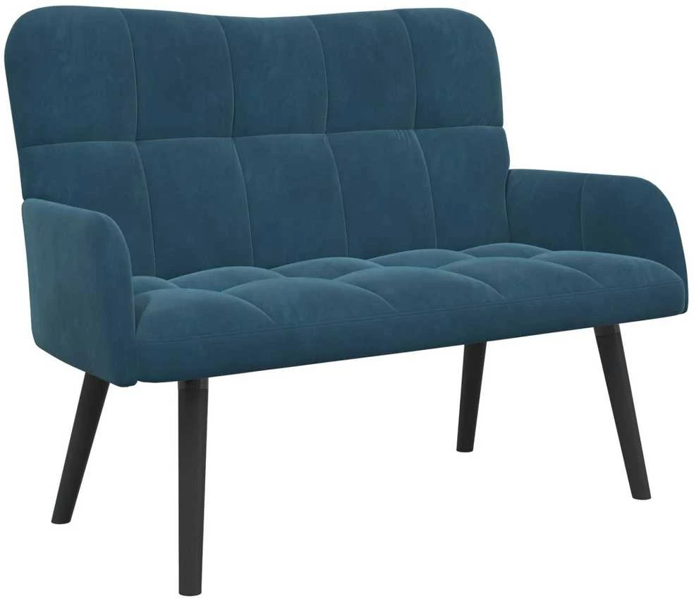 Dvitaškė sofa Mėlyna 115 x 61 x 87 cm Aksomas