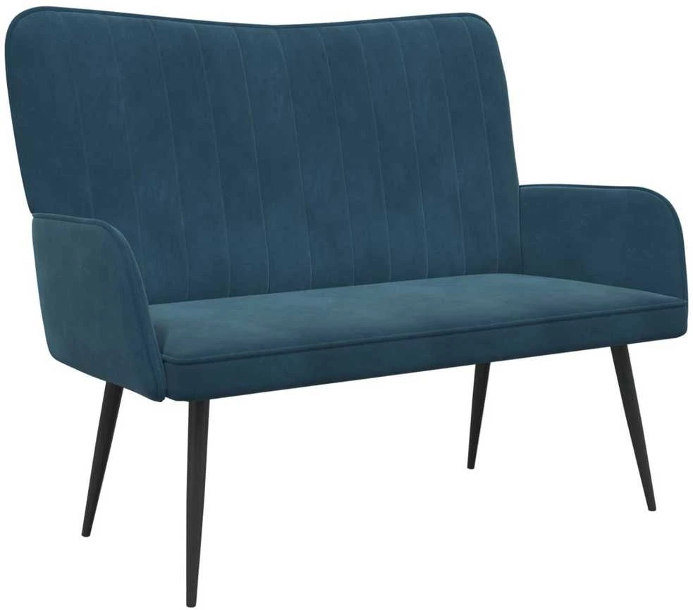 Dvitaškė sofa Mėlyna 115 x 61 x 87 cm Aksomas