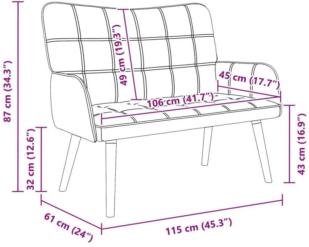 Dvitaškė sofa Mėlyna 115 x 61 x 87 cm Audinys