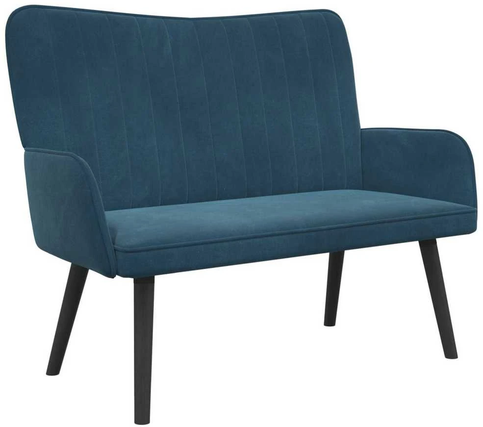 Dvitaškė sofa Mėlyna 115 x 61 x 87 cm Aksomas