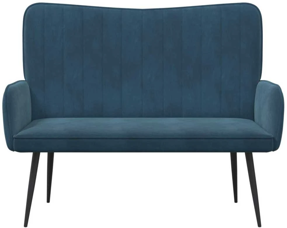Dvitaškė sofa Mėlyna 115 x 61 x 87 cm Aksomas