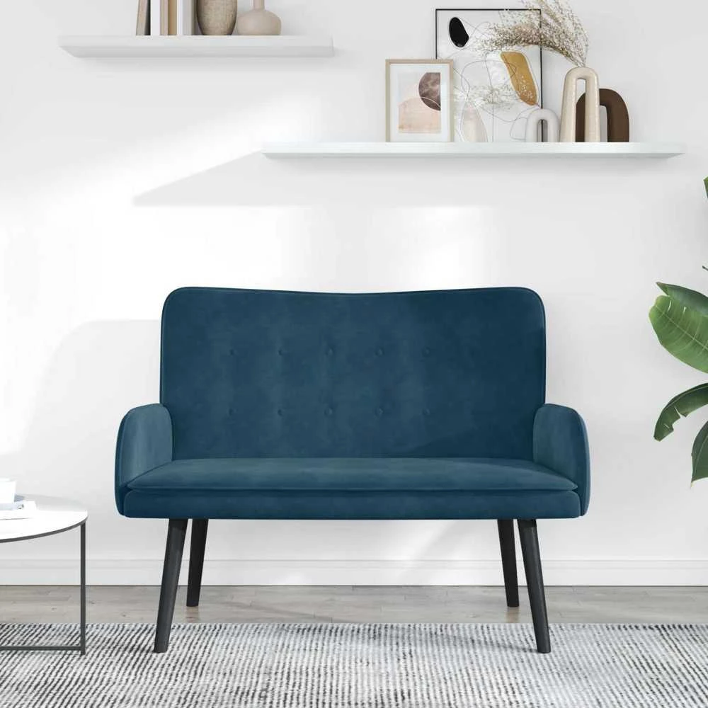 Dvitaškė sofa Mėlyna 115 x 61 x 87 cm Aksomas